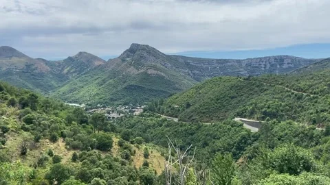 Mountain view in Les Cévennes Stock-Footage 345360952