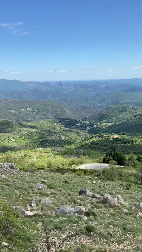 Mountain view in Les Cévennes Stock Footage 345361150