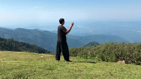 Mountain View Meditation Stock Footage 143098582
