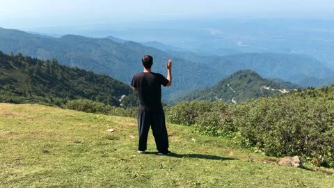 Mountain View Meditation Stock Footage 143098663