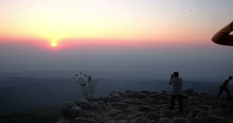 Mountain view misty  Stock Footage 101048924