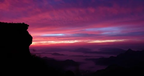 Mountain view misty   Stock Footage 101049311