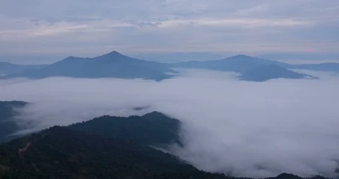 Mountain view misty  Stock Footage 101049342