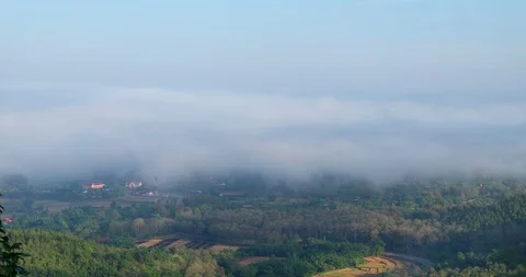 Mountain view misty in Phrae  Stock Footage 101049284