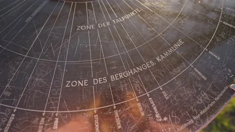 Mountain view from monchsberg hill from pointer or compass at sunset in sunny Stock Footage 230239833