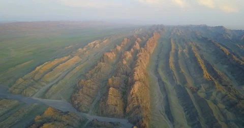 Mountain view in the mongolian desert Stock Footage 122138265