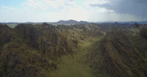 Mountain view in the mongolian desert Stock Footage 122138397