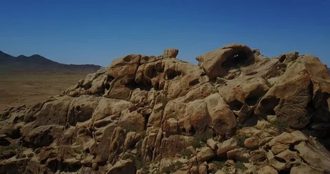 Mountain view in the mongolian desert Stock Footage 122138486