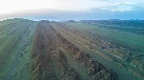 Mountain view in the mongolian desert Stock Photos