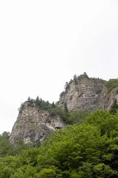 Mountain. View of mountains covered with forests. Cloudy weather Stock-Fotos