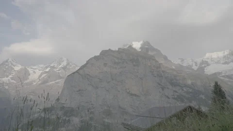 Mountain view from Murren - day to night timelapse, slog3 Stock Footage 166627322