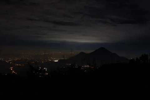 Mountain view at night Stock Photos