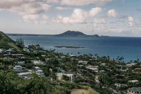 Mountain view with ocean Stock Photos