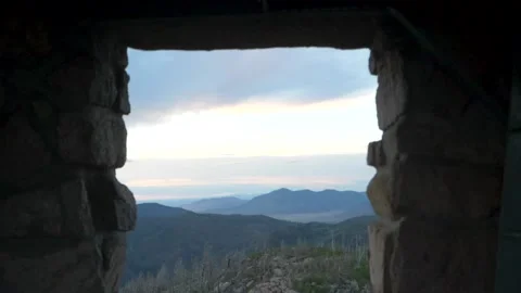 Mountain view out window Stock Footage 146239783