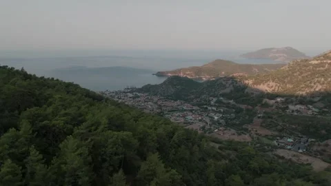 Mountain View Overlooking the Sea Stock Footage 282931223