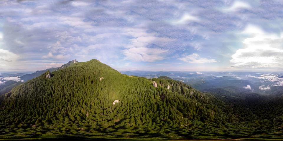 Mountain view Panorama 360 aerial shot Stock Photos