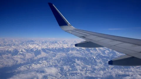 Mountain view from the plane Stock Footage 98905484