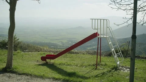 Mountain View Playground Slide 스톡 동영상 191697133