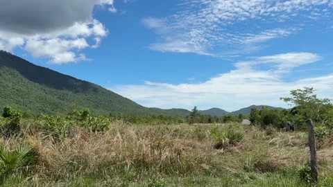 Mountain View Scenery of Countryside in Cambodia Stock Footage 336781753