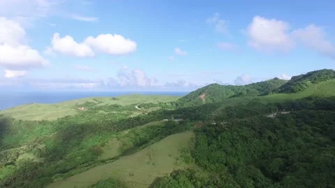 MOUNTAIN VIEW WITH THE SEA ON THE HORIZON Stock Footage 130862837