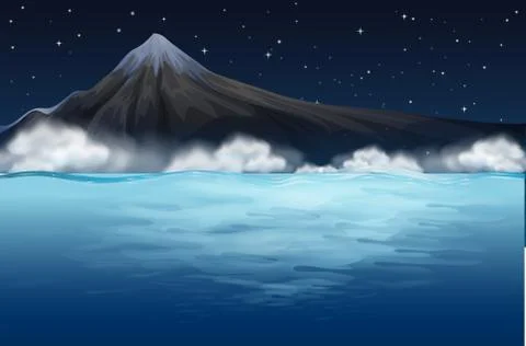 Mountain view from the sea 스톡 일러스트