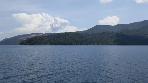 Mountain view seen from the ocean Stock Footage 292475774