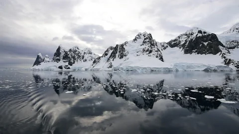 Mountain view from ship in Antarctica Stock Footage 171367762