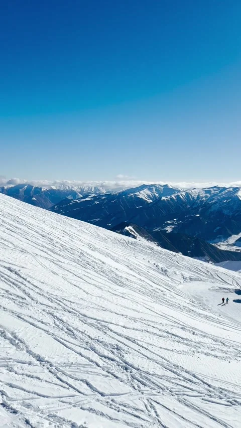 Mountain view from the ski lift Stock Footage 264481343