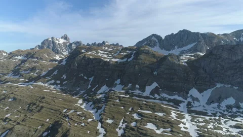 Mountain view with snow from the air Stock Footage 150834333