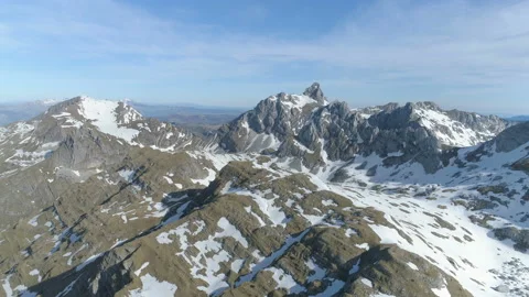Mountain view with snow from the air Stock Footage 150836351