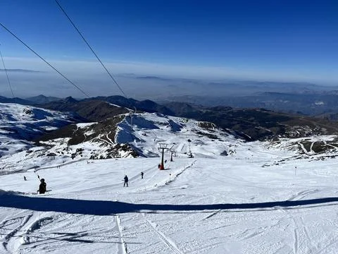Mountain View with some nice snow Stock Photos