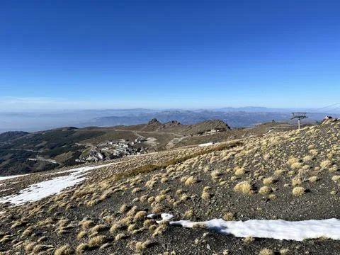 Mountain View with some nice snow Stock Photos