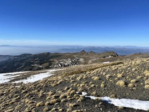 Mountain View with some nice snow Stock Photos