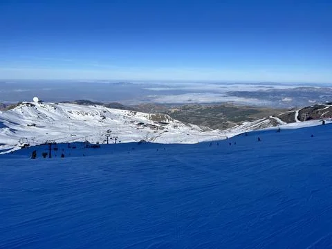 Mountain View with some snow Stock Photos