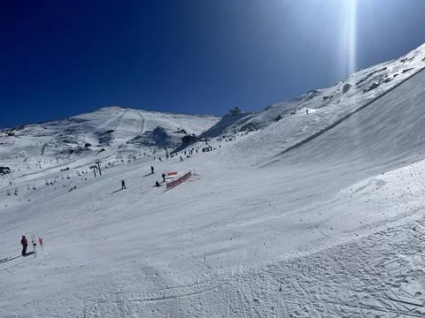 Mountain View with some snow Stock Photos