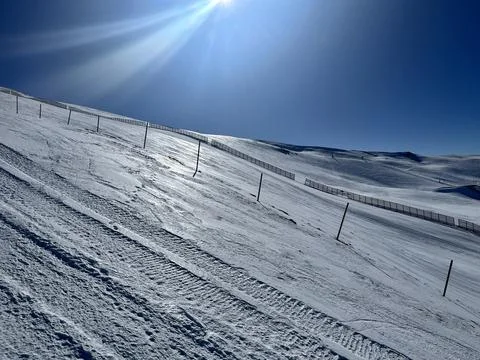 Mountain View with some snow Stock Photos