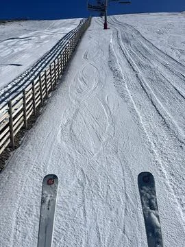 Mountain View with some snow Stock Photos
