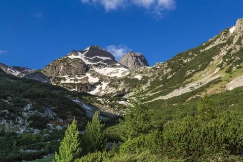 Mountain view in spring Stock Photos