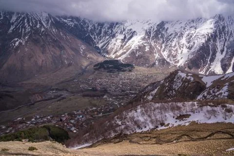 Mountain view on stephanzminda Stock Photos
