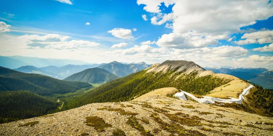 Mountain view from summit Stock Photos