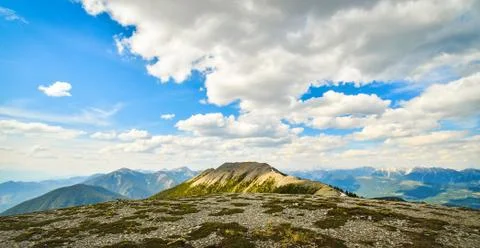 Mountain view from summit Stock Photos