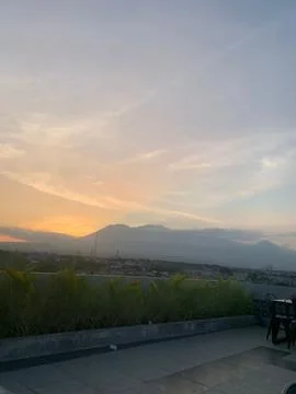 Mountain view with sunset Stock Photos