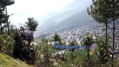 Mountain View Of Thimphu, Bhutan Stock Footage 156736531