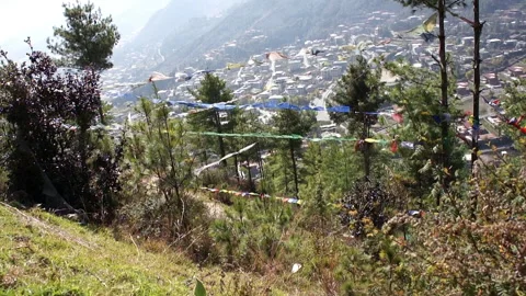 Mountain View Of Thimphu, Bhutan Stock Footage 156736590