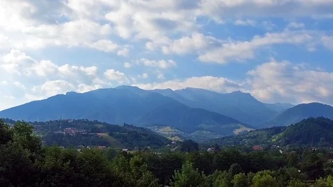 Mountain View From The Top with village Video stock 104029344