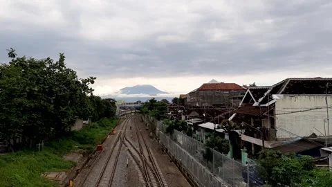 Mountain View from Town Stock Footage 289999729