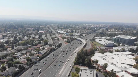 Mountain View Traffic Flowing Stock Footage 93969042