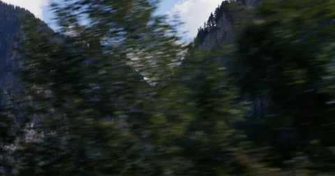 Mountain View From Train Window While Travelling Stock Footage 169892862