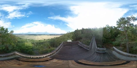 Mountain Viewing Platform - 360 VR Stock Footage 94527679