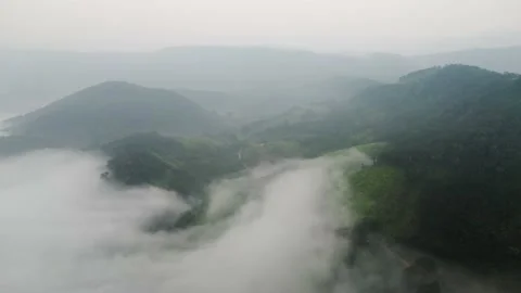 Mountain views from top of clouds drone shot 4k 30p Stock Footage 231334681